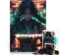 Rompecabezas de 1000 Piezas de Chica Samurai con Katana Neón para Adultos y Adolescentes Recuerda armar despacio y Disfrutar Arte de Corte Exacto Coleccionable (38x52cm)