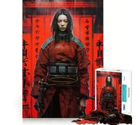 Rompecabezas de 1000 Piezas de Chica Samurai Cyberpunk para Adolescentes, Juguete de lógica Fuerte, Tiempo en Familia, Borde Transparente, cálida Sorpresa (50x75cm)