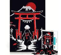 Rompecabezas de 1000 Piezas de Chica Samurai Roja para Adultos Juguete Inteligente para el hogar Corte Suave Sorpresa navideña (50x75cm)
