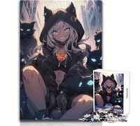 Rompecabezas de 1000 Piezas de Chicas Adolescentes de Anime, Divertido Juego cognitivo de Aprendizaje, reflexivo, tamaño 50x75cm