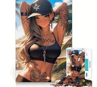 Rompecabezas de 1000 Piezas de Chicas Adolescentes de Manga Sexy Que mejoran la Memoria, Juego Relajante, Bordes limpios, artículo de Deseo de Papá Noel 38x26cm