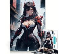 Rompecabezas de 1000 Piezas de Chicas Adolescentes Estilo Anime Cyberpunk Juego de Memoria Mental Cierre Seguro sin Piezas Sueltas Ideal para Viajar Juego para ejercitar la Mente