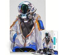 Rompecabezas de 1000 Piezas de Chicas Anime astronautas Adolescentes Juego de Memoria Mental Cierre Seguro sin Piezas Sueltas Ideal para Viajar Juego para ejercitar la Mente (38x26cm)