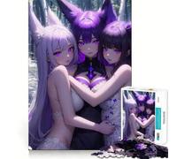 Rompecabezas de 1000 Piezas de Chicas Anime moradas para Adolescentes, Juguete Educativo para Toda la Familia, Regalo Elegante y de Calidad (38x52cm)
