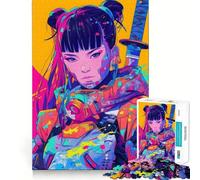 Rompecabezas de 1000 Piezas de Chicas samurái Cyberpunk para Adolescentes, Juguete de lógica para divertirse en Interiores, Regalo Memorable (38x52cm)