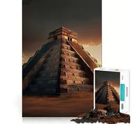 Rompecabezas de 1000 Piezas de Chichén Itzá,Arte de Corte preciso,Juego de Habilidad Mental,Juego fácil de Jugar,Regalo de Arte navideño (38x26cm)