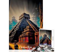 Rompecabezas de 1000 Piezas de Chichén Itzá Juguete Educativo Regalo de Amigo Secreto Juegos relajantes con póster a Juego y Hoja de Trivia tamaño 50x75cm