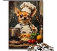 Rompecabezas de 1000 Piezas de Chihuahua cocinando desafiantes Rompecabezas de 50x75cm, divertirse en Familia en Navidad, Acción de Gracias, cumpleaños y Pascua