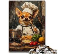 Rompecabezas de 1000 Piezas de Chihuahua cocinando para Adultos y Adolescentes Ejercita el Cerebro Juguete adictivo para Cultivar la Paciencia Ideal para Parejas (50x75cm)