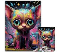 Rompecabezas de 1000 Piezas de Chihuahua psicodélico, Ideal para Adultos, Actividades Familiares, decoración del hogar, Regalo navideño, 26x38cm/10,23x14,96 Pulgadas.