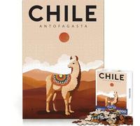 Rompecabezas de 1000 Piezas de Chile,Corte preciso,Divertido desafío Mental,Juego para Relajarse, 50x75cm