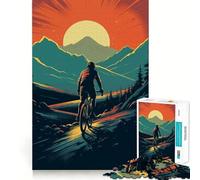 Rompecabezas de 1000 Piezas de Ciclismo de montaña para Adultos Juguete de lógica Fina, Divertido y silencioso Bordes limpios Regalo Memorable (50x75cm)