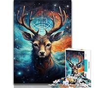 Rompecabezas de 1000 Piezas de Ciervos del Cielo Estrellado para Adolescentes Ayuda a ejercitar el Cerebro Juguetes adictivos para Cultivar la Paciencia Gran Regalo (50x75cm)