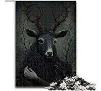 Rompecabezas de 1000 Piezas de Ciervos, Dios Nocturno, para Adultos. Un desafiante Rompecabezas para armar, Juego Interactivo para Toda la Familia (tamaño 26x38cm).