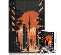 Rompecabezas de 1000 Piezas de Ciudad asiática futurista para Relajarse en Solitario y Disfrutar de un Momento de tranquilidadCorte preciso superiorTamaño del Juguete: 38x26cm