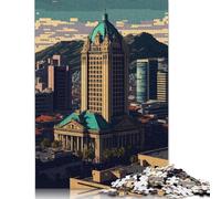 Rompecabezas de 1000 Piezas de Ciudad del Cabo con diseño de píxeles, Cuadrados y creativos para Adultos, de Madera, Juego desafiante, 38 x 26 cm (1000 Piezas)