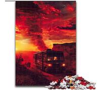 Rompecabezas de 1000 Piezas de Coche al Atardecer de Madera, Divertido Juego de ingenio para Adolescentes, Vacaciones, 50x75cm