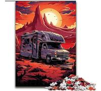 Rompecabezas de 1000 Piezas de Coche al Atardecer Fabricado en cartón Diseño intrincado para Adolescentes Decoración DIY y diversión para estimular el Cerebro 1000 Piezas(26x38cm)