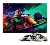 Rompecabezas de 1000 Piezas de Coches de Carreras de Colores, Ideal para Adultos y Adolescentes, Ideal para Jugar en Familia, estimular el Cerebro, 26x38cm/10,23x14,96 Pulgadas.