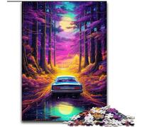 Rompecabezas de 1000 Piezas de Coches de neón en la Naturaleza Rompecabezas para Adultos Regalo Ideal para Familiares y Amigos Desafío para estimular el Cerebro Tamaño 26x38cm