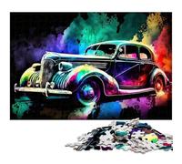 Rompecabezas de 1000 Piezas de Coches Deportivos clásicos Coloridos para Adultos,Rompecabezas de cartón,Entretenimiento Relajante, Navidad y decoración del hogar,26x38cm
