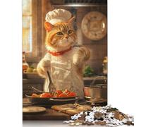 Rompecabezas de 1000 Piezas de Cocinero Gato para Adultos. Rompecabezas de dificultad Alta Que fortalece Las relaciones Familiares. 1000 Piezas (75 x 50 cm).