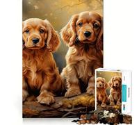 Rompecabezas de 1000 Piezas de Cocker Spaniel Americano para Adultos Piensa,Entrena,Juega Cierre Seguro,sin Piezas Sueltas aliviar el estrés (50x75cm)
