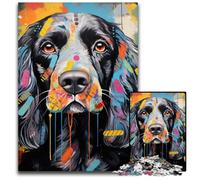 Rompecabezas de 1000 Piezas de Cocker Spaniel Inglés Grafiti, Rompecabezas de Madera para Adultos, desafiante Rompecabezas, Juguete Relajante para Adolescentes, 50x75cm/19,68x29,52 Pulgadas