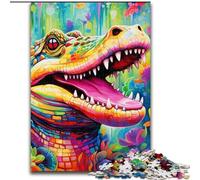 Rompecabezas de 1000 Piezas de cocodrilos del Nilo de Colores Fabricado en cartón, Ideal para Adolescentes y jóvenes Regalo Ideal para cumpleaños y Fiestas 1000 Piezas(26x38cm)
