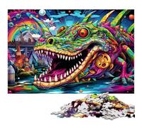 Rompecabezas de 1000 Piezas de cocodrilos del Nilo de Colores para Adultos Divertidos Juegos de Rompecabezas de Papel (tamaño 38 x 26 cm)