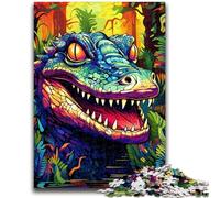 Rompecabezas de 1000 Piezas de cocodrilos del Nilo para Adultos, Juego Familiar para aliviar el estrés, desafío difícil, colección de Artistas, Bellas Artes (38x26cm)