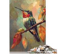 Rompecabezas de 1000 Piezas de colibrí en una Rama para Adultos y Adolescentes, Nochebuena (75 x 50 cm).