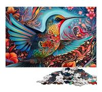 Rompecabezas de 1000 Piezas de colibrí psicodélico para Adultos, de cartón, Ideal para Relajarse, decoración del hogar, 26x38cm/10,23x14,96 Pulgadas.