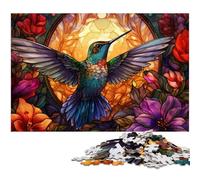 Rompecabezas de 1000 Piezas de colibrí psicodélico para Adultos, Ideal para Relajarse y desafiarse, decoración Colorida para el hogar, Regalo Ideal para Amigos, 26x38cm/10,23x14,96 Pulgadas.