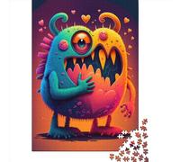 Rompecabezas de 1000 Piezas de Corazones de Amor de Monstruo para Adultos, Rompecabezas para Adultos, Rompecabezas para decoración del hogar, Juguetes de Rompecabezas de 1000 Piezas (75 x 50 cm)