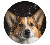 Rompecabezas de 1000 Piezas de Corgi Dog para Adultos. Rompecabezas Redondo de 1000 Piezas. Regalo Ideal para Adolescentes, Parejas y Amigos para cumpleaños y Navidad (tamaño 67,5 x 67,5 cm).