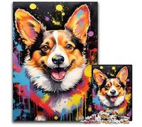 Rompecabezas de 1000 Piezas de Corgi para Adultos, Ideal para Parejas, Navidad, Año Nuevo y San Valentín, 50x75cm/19,68x29,52 Pulgadas.