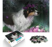 Rompecabezas de 1000 Piezas de Corte de precisión Border Collie Hecho de Madera para Mayores de 14 años Juguete Educativo Intelectual descompresor Gran Regalo tamaño：50x75cm