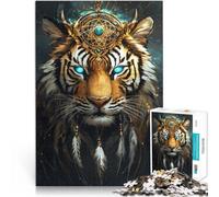 Rompecabezas de 1000 Piezas de Corte de precisión Fábula del Tigre Hecho de cartón para Mayores de 14 años Un desafío difícil Regalo Educativo de Aprendizaje tamaño：26x38cm/10.24x14.96pulgada