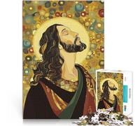 Rompecabezas de 1000 Piezas de Corte de precisión Retrato de Jesucristo Hecho de Madera para Mayores de 14 años Juego práctico Regalos para Amigos y Familiares tamaño:50x75cm