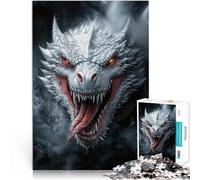 Rompecabezas de 1000 Piezas de Corte de precisión Rugido del dragón de Hielo Hecho de cartón para Mayores de 14 años Decoración Perfecta Regalo de Obra de Arte tamaño：26x38cm/10.24x14.96pulgada