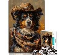 Rompecabezas de 1000 Piezas de Cowboy Border Collie para Adolescentes Un Juego desafiante Ideal para Regalar a Toda la Familia (50x75cm)
