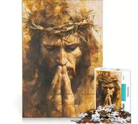 Rompecabezas de 1000 Piezas de Cristo con Corona de Espinas, Juguete Educativo, Interesante para Reducir el estrés, Que Mejora el Amor Entre Parejas 50x75cm