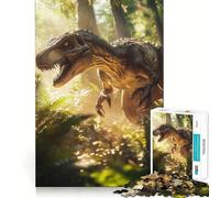 Rompecabezas de 1000 Piezas de Dinosaurio Allosaurus en la Jungla Juego Mental Divertido con Piezas de Ajuste preciso Actividad Relajante para Grupos en Interiores (38x52cm)