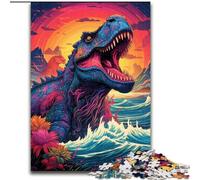 Rompecabezas de 1000 Piezas de Dinosaurio en el mar de Madera, Divertido Rompecabezas para el hogar, 50x75cm, Ideal para Decorar y desafiar el Cerebro