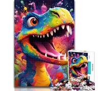 Rompecabezas de 1000 Piezas de Dinosaurios Coloridos para Adultos, 1000 Piezas, Entrena tu Cerebro y Tus Manos, Regalo de cumpleaños, Regalos de 26x38cm
