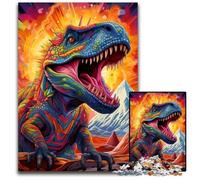 Rompecabezas de 1000 Piezas de Dinosaurios Coloridos para Adultos, Ideal para Parejas, Navidad, Año Nuevo y San Valentín, 26x38cm/10,23x14,96 Pulgadas.