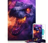 Rompecabezas de 1000 Piezas de Dinosaurios T-Rex jurásicos para Adolescentes Piensa con Inteligencia, Juguete para Fortalecer los Lazos Familiares, Corte Suave, Lista de Deseos de Papá Noel 38x52cm