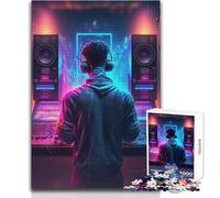 Rompecabezas de 1000 Piezas de DJ de neón para Adultos Juego de Habilidad Educativo Interactivo Una Gran Idea de Regalo significativa Tamaño 38x52cm