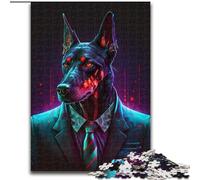 Rompecabezas de 1000 Piezas de Doberman Boss para Adultos. Desarrolla la coordinación Ojo-Mano, cumpleaños (26x38cm).